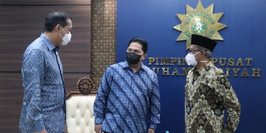 Erick Thohir dan Mendag Lutfi Temui Pimpinan Pusat Muhammadiyah, Bahas Kebangsaan