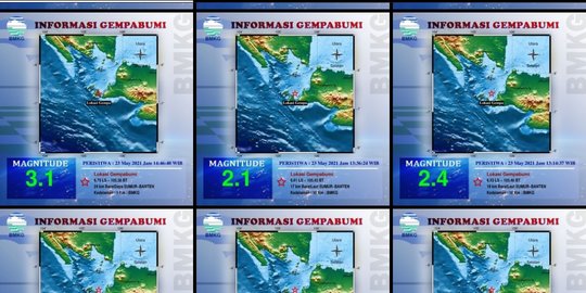 37 Kali Gempa Guncang Pandeglang Dalam Sehari