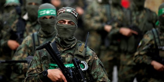 Pawai Militan Hamas Palestina Pasca Gencatan Senjata