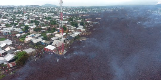 Lava Gunung Nyiragongo yang Mengubur Rumah-Rumah di Kongo