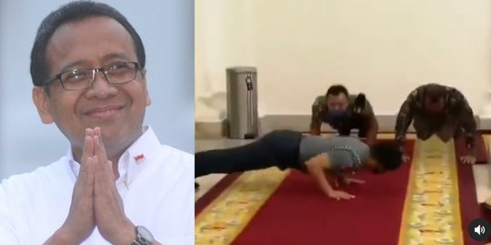 Tak Kalah Kuat, Mensesneg Pratikno Adu Push Up dengan Dua Ajudan Jokowi di Istana