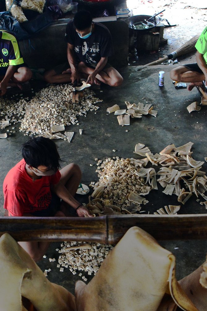 bau anyir pembuatan kerupuk kulit sapi