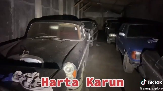 viral video puluhan mobil mewah terbengkalai tidak terurus penuh debu