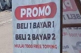 jadi sorotan potret banner 039promo039 jual minuman ini bikin bingung para pelanggan