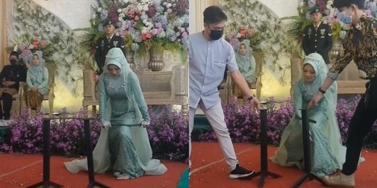 Video Wanita Beraksi di Pesta Pernikahannya, Patahkan Besi Bikin Suami Bengong