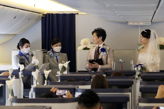 paket pernikahan di pesawat yang ditawarkan all nippon airways co