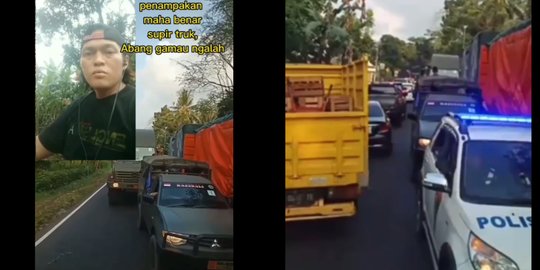 Video Lengkap dan Penjelasan Sopir Truk Muatan Berat Berhadapan dengan Rombongan TNI