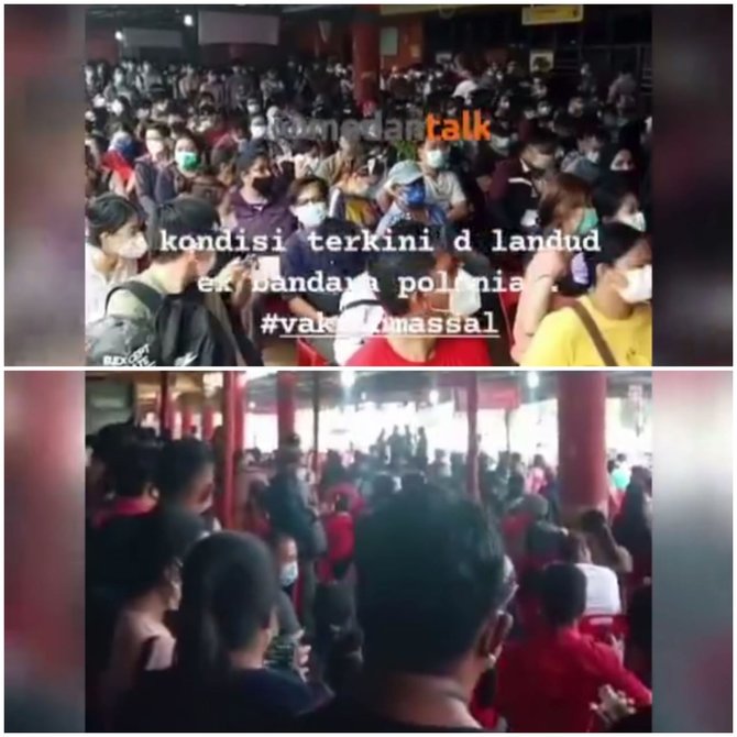 viral kerumunan saat vaksinasi massal di kota medan tuai kecaman warganet