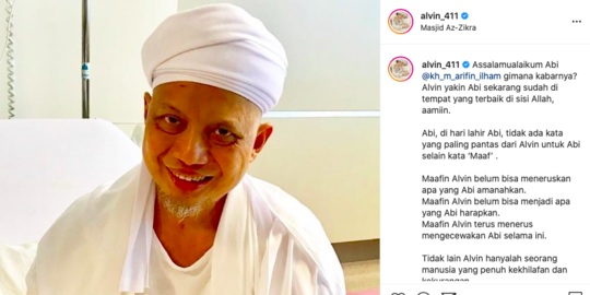 Kenang Hari Lahir Mendiang Ustaz Arifin Ilham, Alvin Faiz Tulis Pesan Pilu