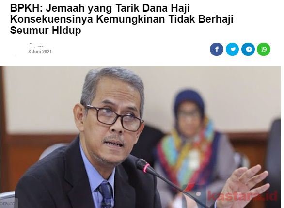cek fakta penjelasan bpkh soal konsekuensi jemaah tarik dana haji