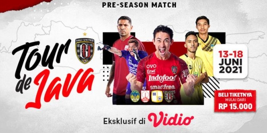 Link Live Streaming Pertandingan Pramusim Tour de Java, Minggu 13 Juni 2021: Bali United Vs PSIM Yog
