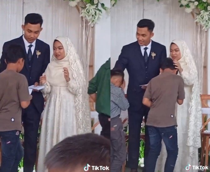 pengantin bagi bagi amplop