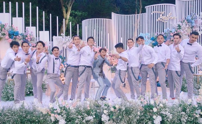 bertabur artis intip potret groomsmen dan bridesmaid lamaran rizky billar dan lesti