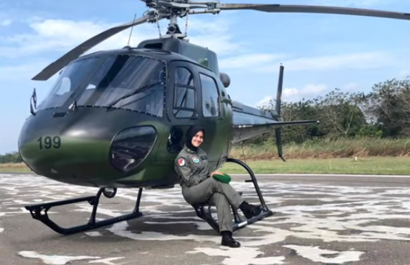 sosok tangguh marina latifah jadi pilot tni ad