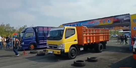 Viral Lomba Balap Truk di Gunungkidul, Intip Keseruannya saat Perlombaan