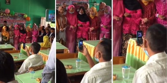 Bapak Ini Tak Malu Videokan Anak Pakai HP Jadul di Momen Berharga, Aksinya Bikin Haru