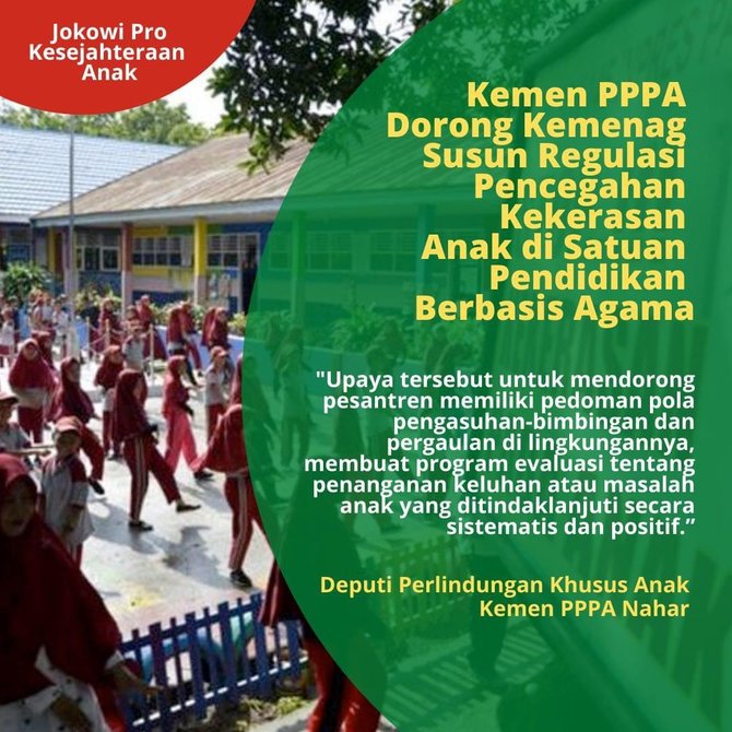 pernyataan deputi perlindungan khusus anak kemen pppa terkait pencegahan kekerasan anak di institusi pendidikan berbasis agama