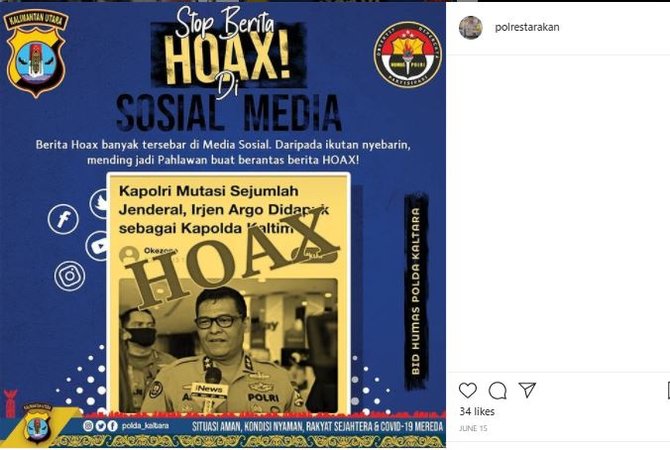 hoaks kadiv humas polri argo yuwono dimutasi ke kapolda kaltim