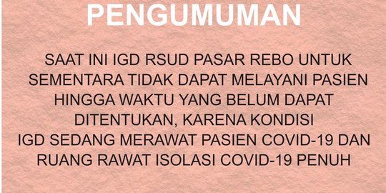 Bantah Tutup, RSUD Pasar Rebo Tegaskan Masih Tetap Melayani Pasien