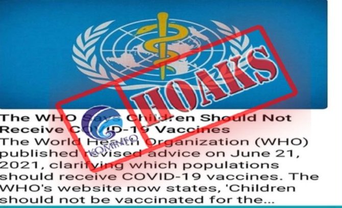 kabar who larang vaksin covid 19 untuk anak anak