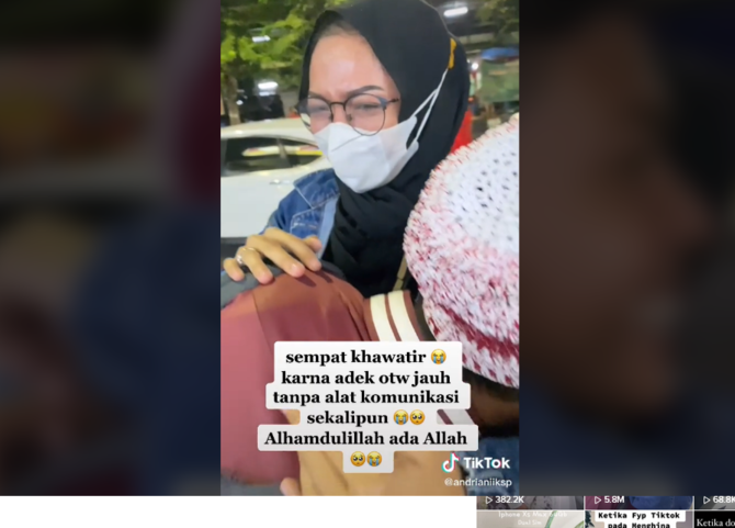 bertemu adik pulang dari pondok pesantren