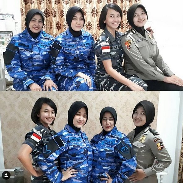 potret ibu amp 3 anak perempuan jadi srikandi tni polri