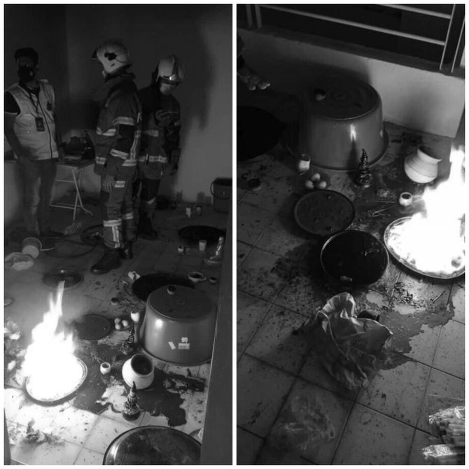 disangka kebakaran ternyata dukun sedang ritual