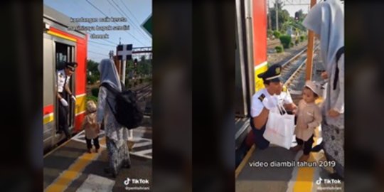 Viral Ayah Jemput Anak & Istri Kondangan dengan KRL, Disebut The Real Anak Sultan