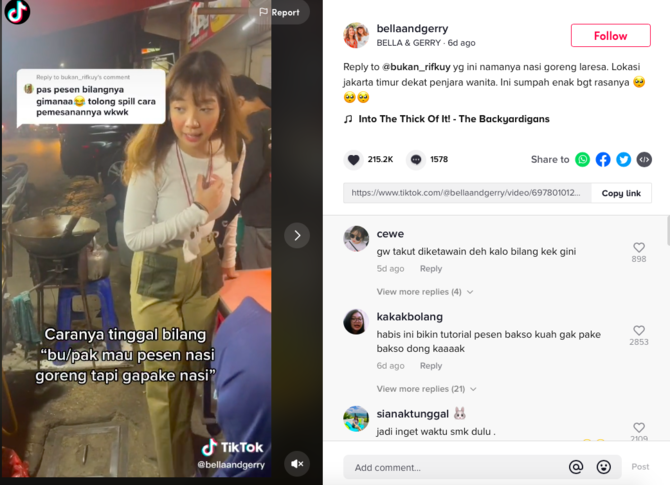 viral warganet pesan nasi goreng tanpa nasi ternyata begini wujudnya