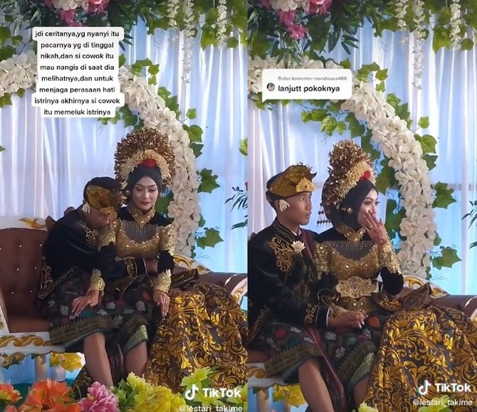 pengantin pria peluk erat istri saat mantan datang amp nyanyi di pelaminan