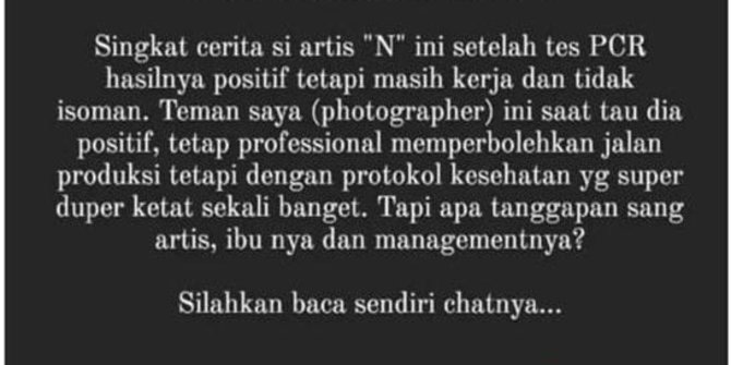 Viral Cerita Artis Inisial N Ngotot Syuting Meski Positif Covid-19