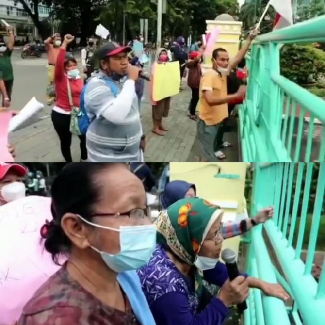 akses ke lahan ditembok perusahaan warga belawan demo temui wali kota medan