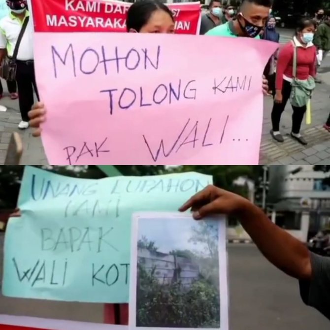 akses ke lahan ditembok perusahaan warga belawan demo temui wali kota medan
