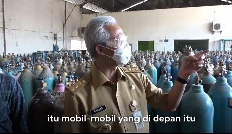 ganjar pranowo tinjau pabrik oksigen di semarang