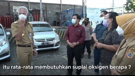 ganjar pranowo tinjau pabrik oksigen di semarang