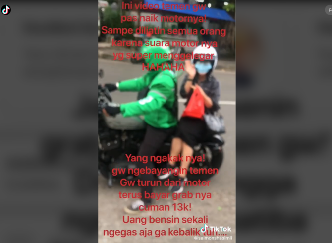 driver ojol jemput penumpang dengan harley davidson