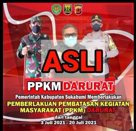 cek fakta hoaks poster warga sukabumi diminta perbanyak ke masjid saat ppkm darurat