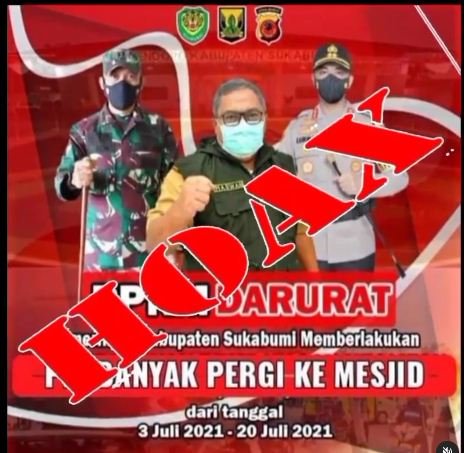 cek fakta hoaks poster warga sukabumi diminta perbanyak ke masjid saat ppkm darurat