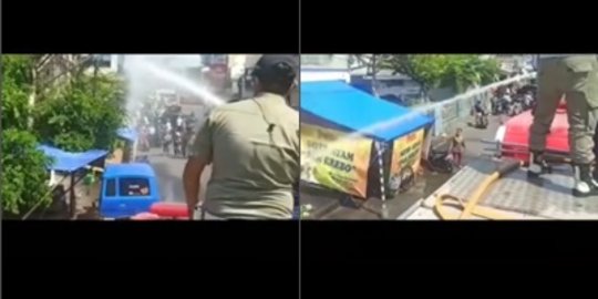 Aparat Kembali Arogan ke Pedagang Kecil, Main Semprot Tukang Soto yang Berjualan