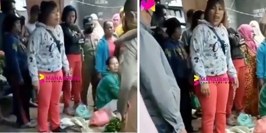 Wanita Penjual Sayur Ngamuk, Lawan Satpol PP Dagangan Ditertibkan 'Perampas Kalian'