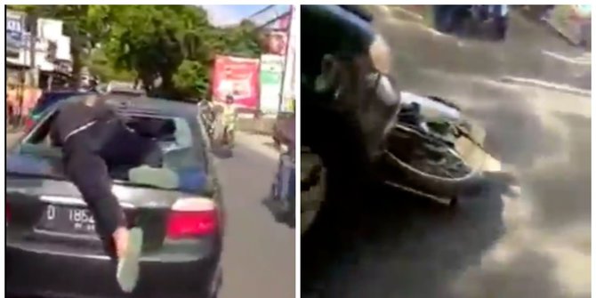 Viral Video Tabrak Lari Mobil Seret Motor Hingga Sulit Dihentikan, Ini ...