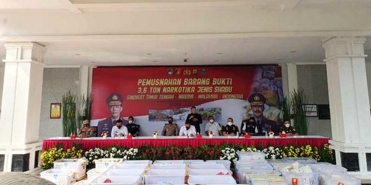 Polri Musnahkan 3,6 Ton Sabu yang Disita dari Jaringan Timur Tengah dan Malaysia