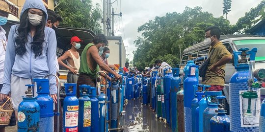 Pasokan Oksigen di Myanmar Mulai Langka Saat Kasus Covid-19 Melonjak