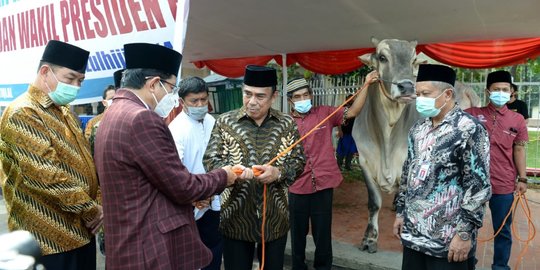 Iduladha 1442 H, Presiden Jokowi Sembelih 2 Ekor Sapi Jumbo di Solo