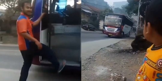 Momen Kondektur Bus Beri Uang Jajan Anak yang Menunggu di Pinggir Jalan, Bikin Haru