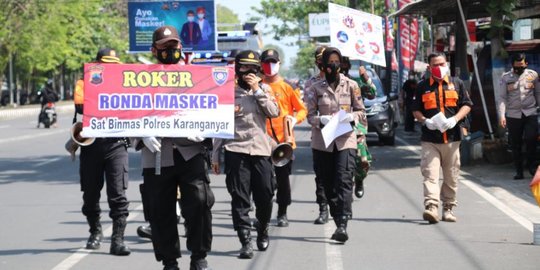 Polres Karanganyar Ajak Warga Taati Protokol Kesehatan Lewat Roker