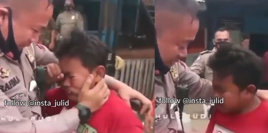 Dihampiri Anak Yatim Piatu, Anggota Polisi Menangis Dengar Permintaan Mulianya