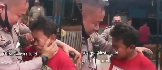 anggota polisi menangis dengar permintaan mulia anak yatim piatu
