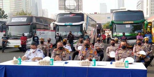 Berangkat dari Terminal Bayangan pada Masa PPKM Darurat, 36 Bus Antarkota Diamankan