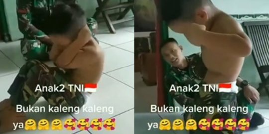 Aksi Anak TNI Ini Bikin Tepuk Tangan, Kecil-Kecil Sudah Kuat Dilatih Fisik
